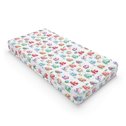 Floral Watercolor Baby Changing Pad Cover — Soft Breathable Nursery Protector