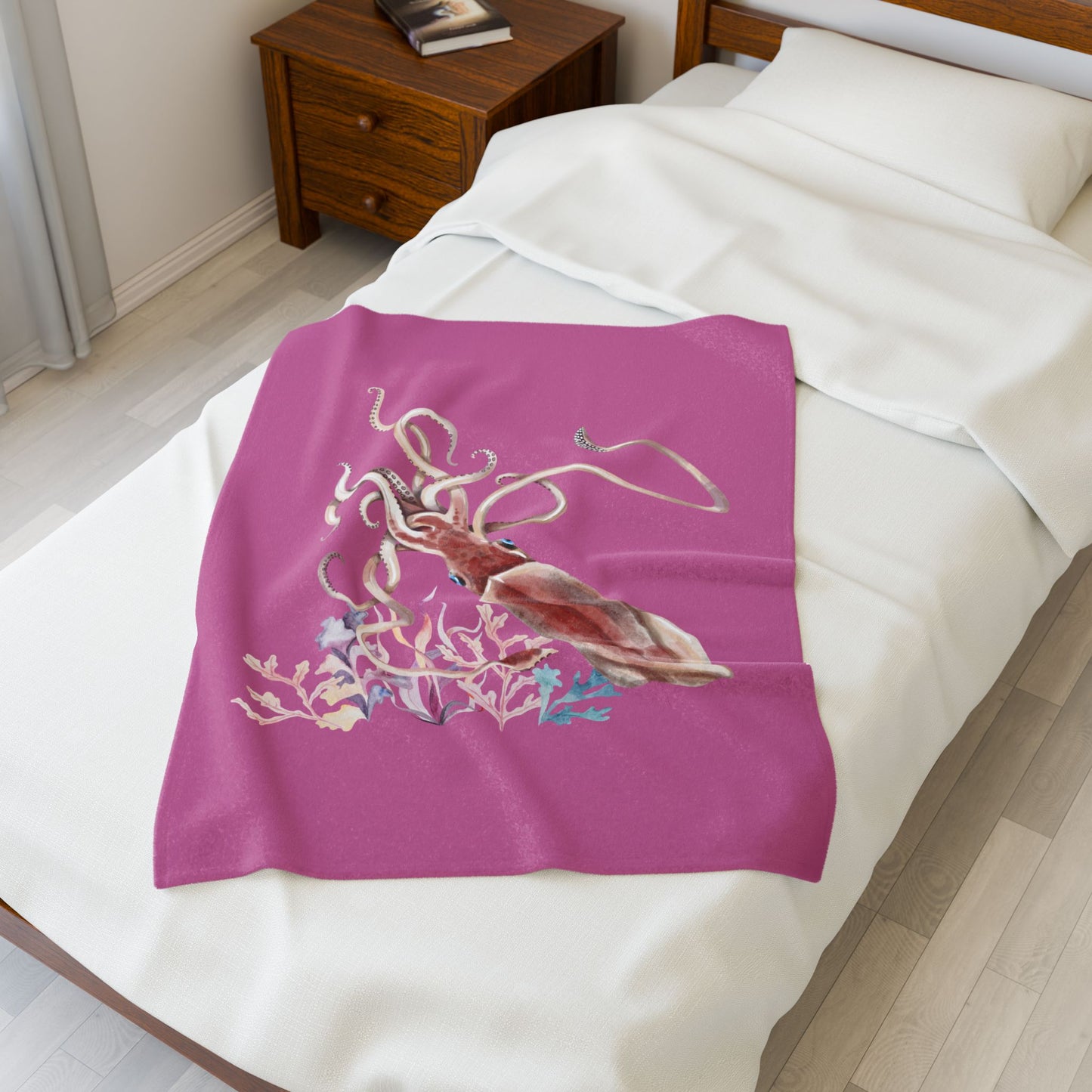 Squid dance of tentacles and translucence Velveteen Plush Blanket