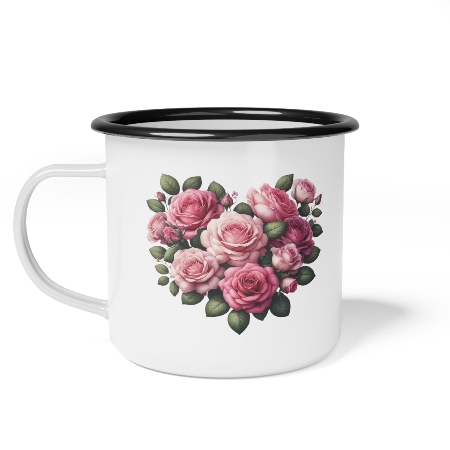 Floral Heart Enamel Camp Cup