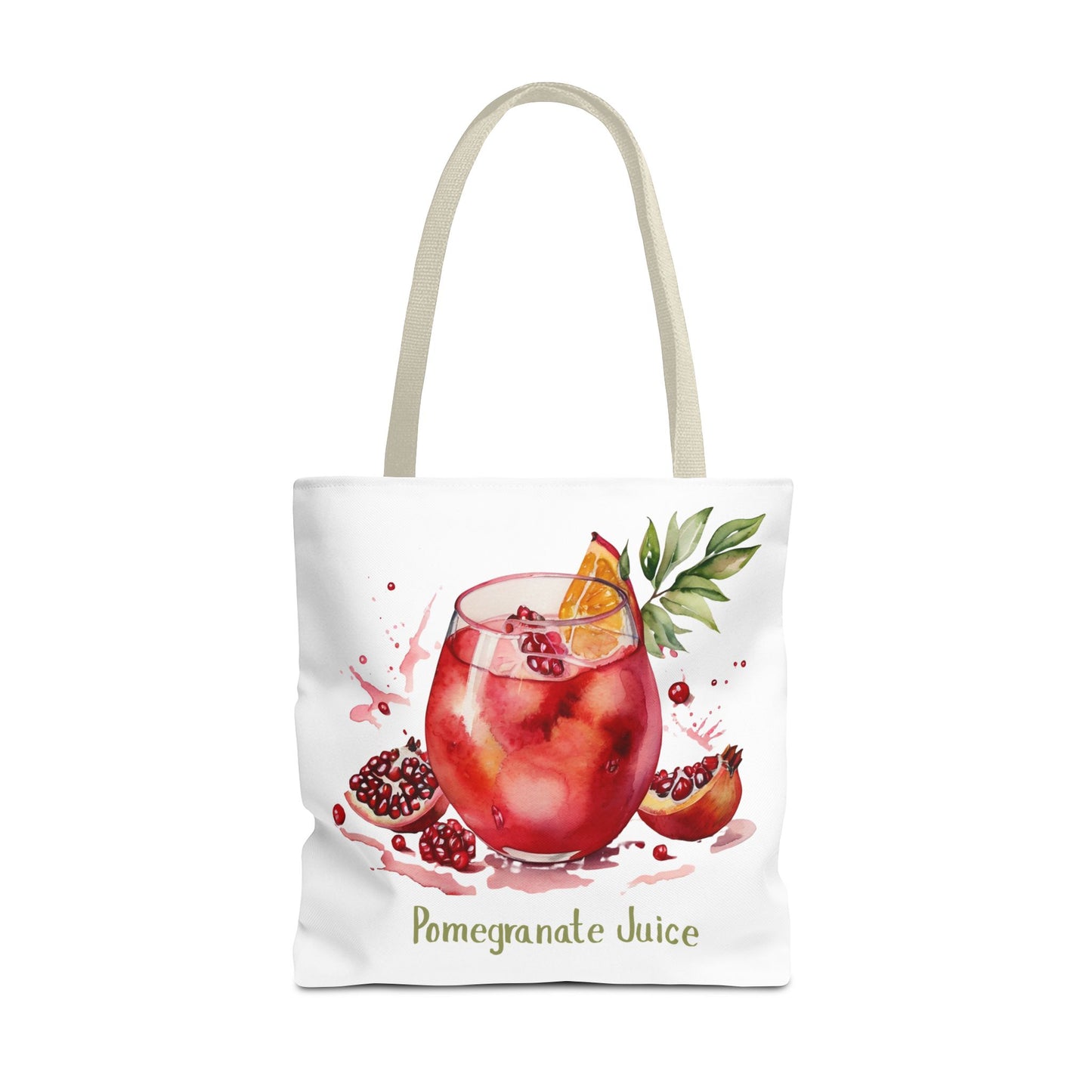 Pomegranate Juice Tote Bag — Watercolor Fruit Canvas Tote