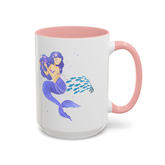 The mermaid and her school fish Coffee Mug