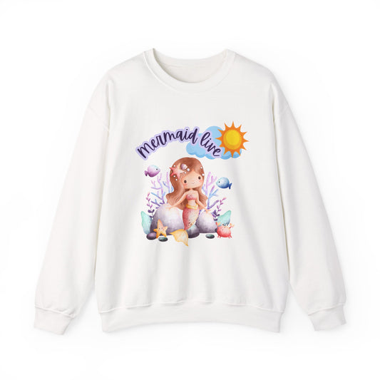 Mermaid Vibes Crewneck Sweatshirt | Cozy Gift for Sea Lovers, Beach Days, Casual Wear, Birthday, Summer