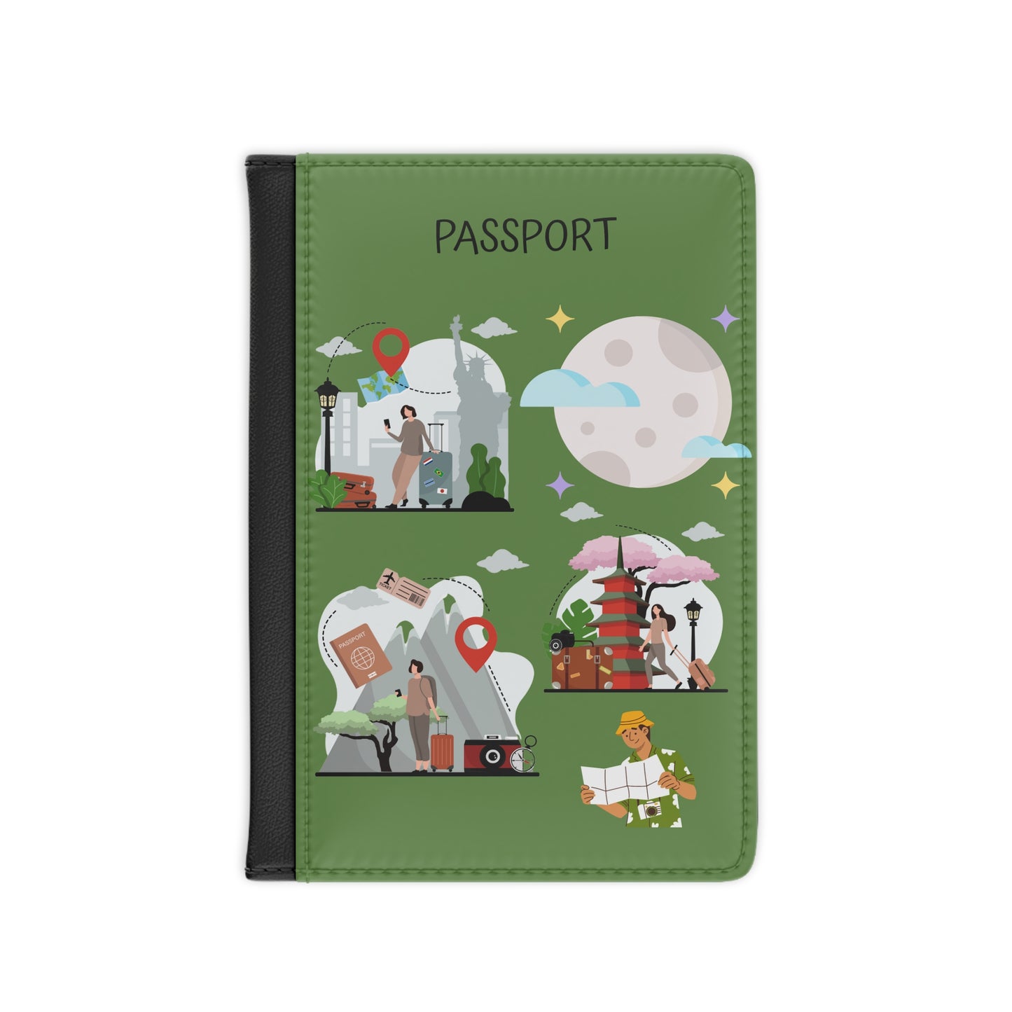 Travel Passport Cover — Illustrated World Explorer Passport Sleeve