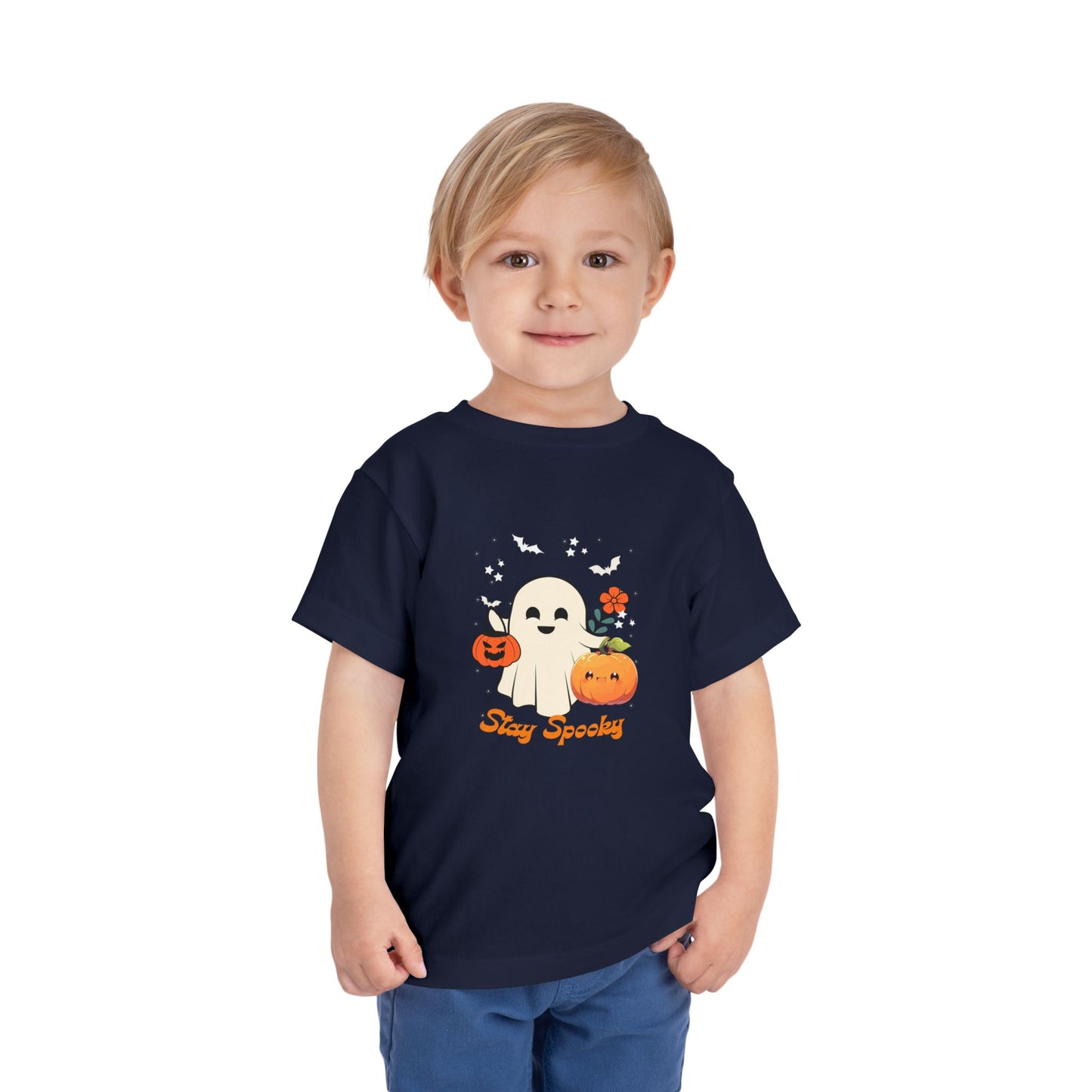 Toddler Halloween Tee - Adorable Ghost and Pumpkin Design, Perfect for Fall Festivities, Trick-or-Treating, Kids' Parties, and Everyday Wear