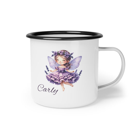 Personalized Lavender Fairy Enamel Camp Cup
