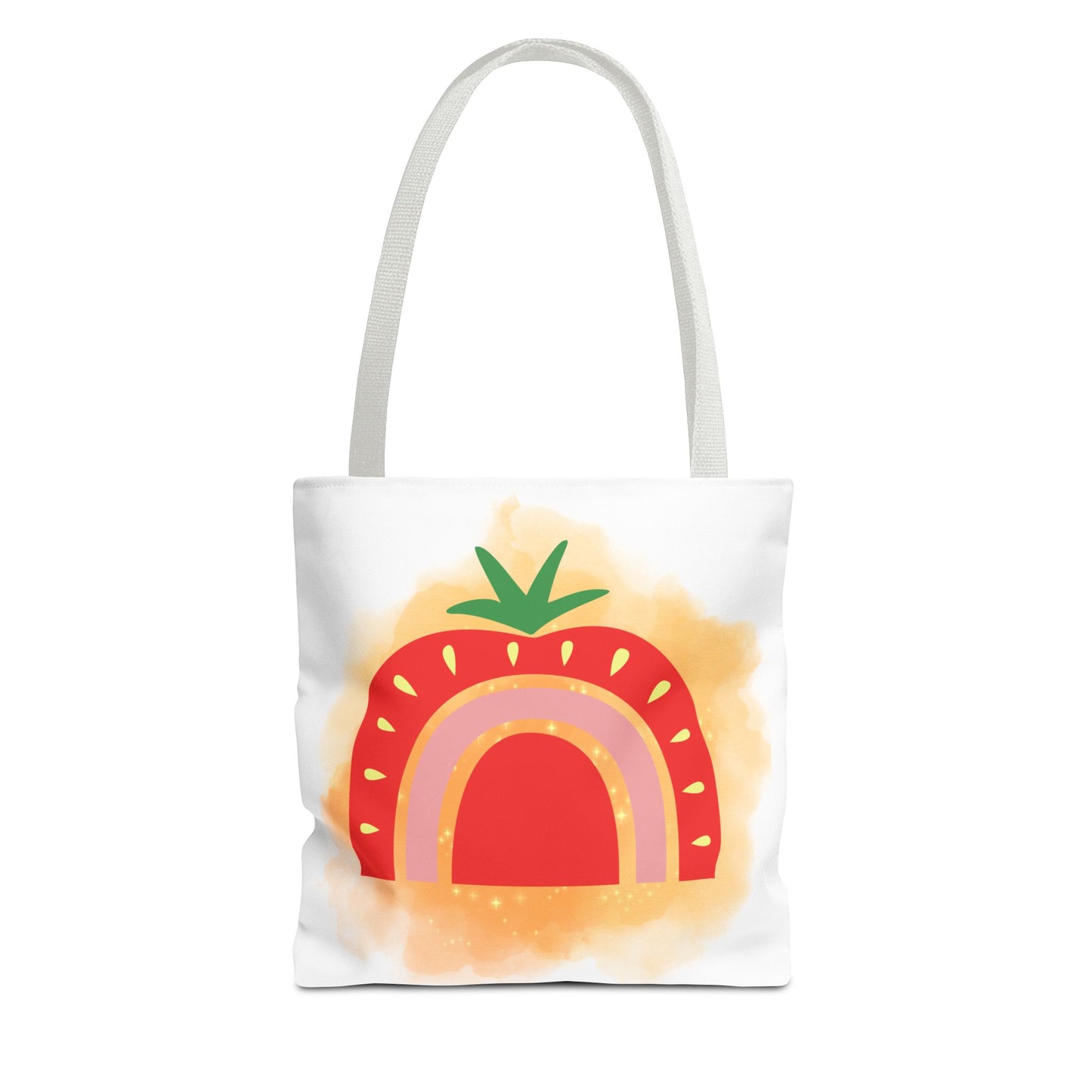 Strawberry Rainbow Tote Bag – Cute Fruit Watercolor AOP Tote