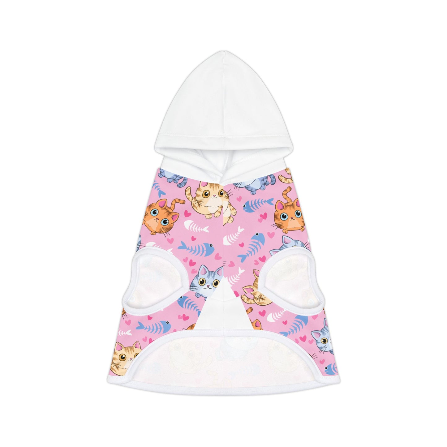 Cute Kitty Print Pet Hoodie - Pink Cat Pattern Dog & Cat Hoodie