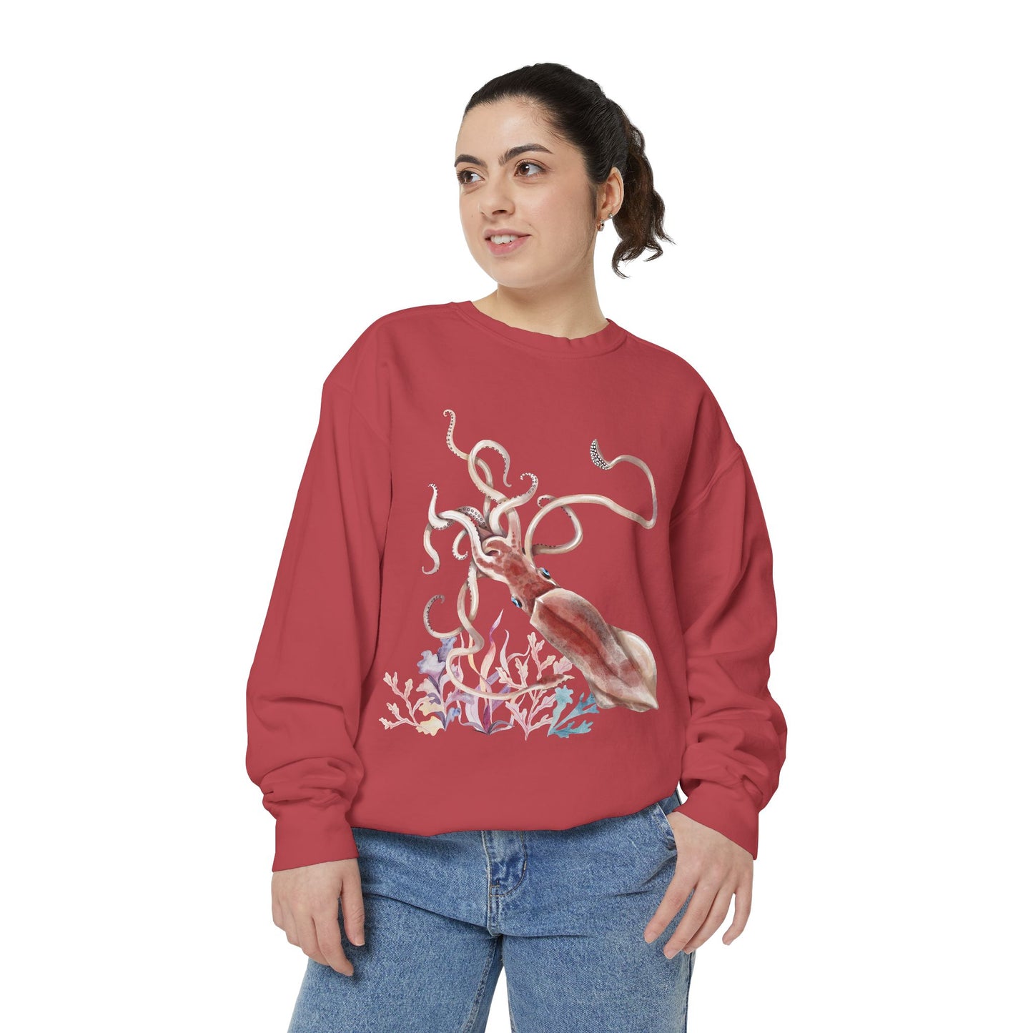 Squid dance of tentacles and translucence Unisex Garment-Dyed Sweatshirt