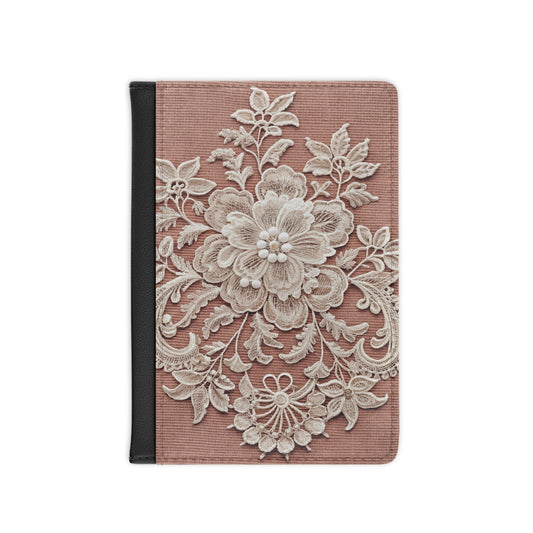 Lace Floral Passport Cover — Vintage Rose Travel Wallet