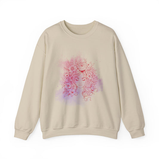 Floral Dreamer Crewneck Sweatshirt | Unisex Cozy Top, Stylish Gift, Fall Fashion, Floral Art, Everyday Comfort