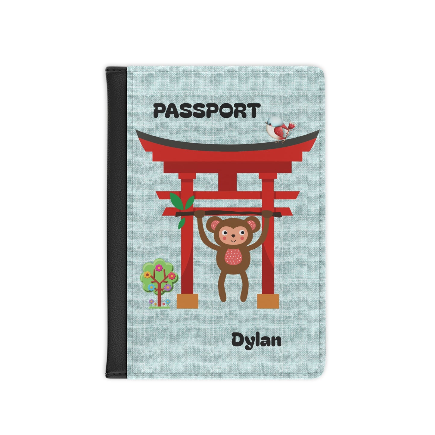 Monkey Torii Passport Cover — Personalized Kids Travel Wallet
