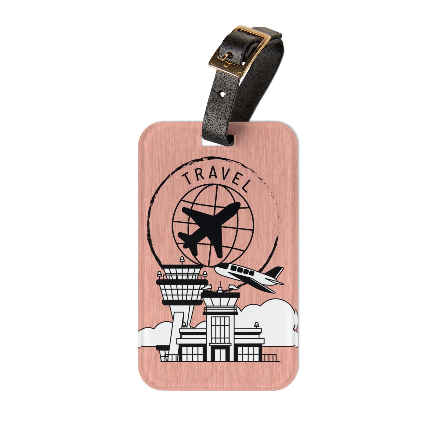 Travel Luggage Tag – Pink Airport Plane Design