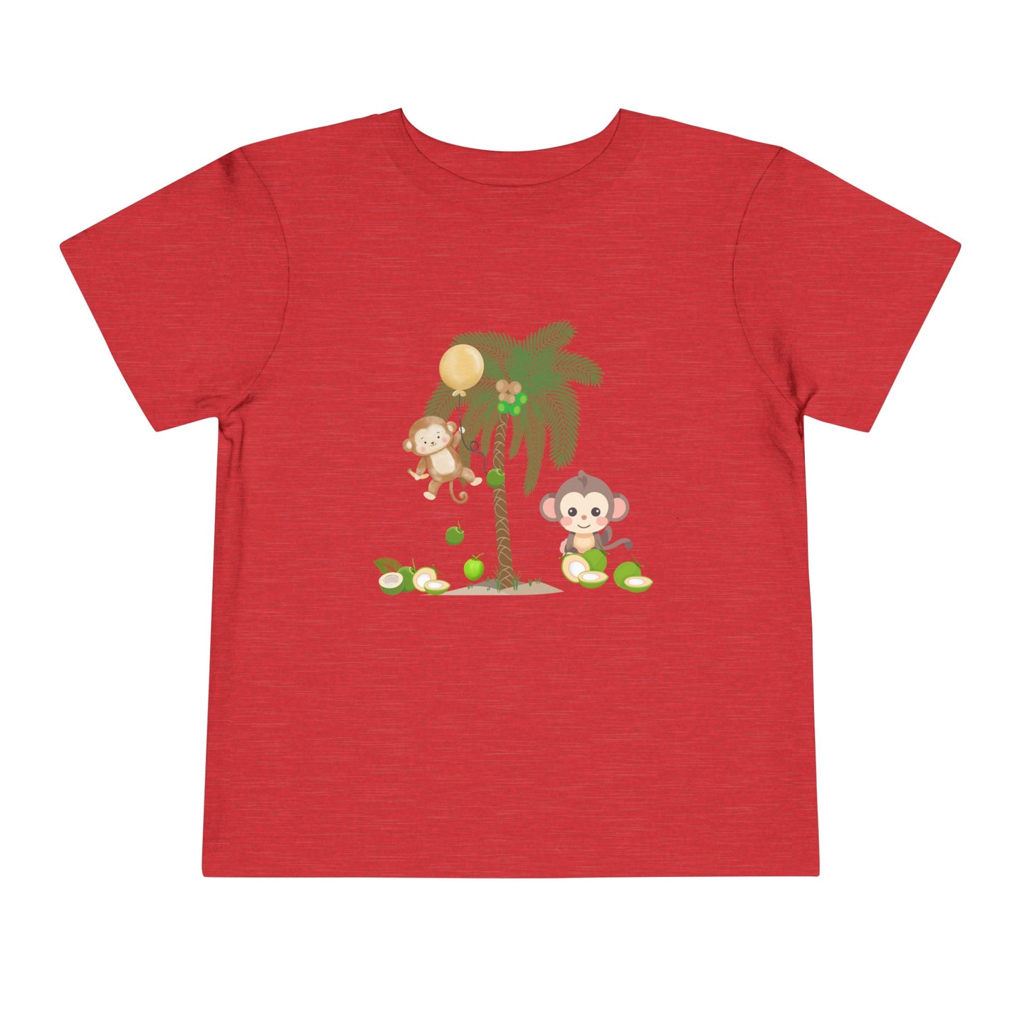 Cute Monkey Tropical Toddler Tee, Perfect for Summer Play, Birthday Gift, Beach Days, Jungle Themes, Toddler Clothing