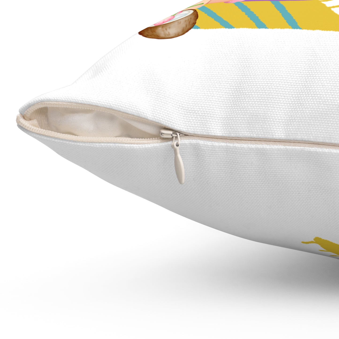 The mermaid and her school fish Spun Polyester Square Pillow