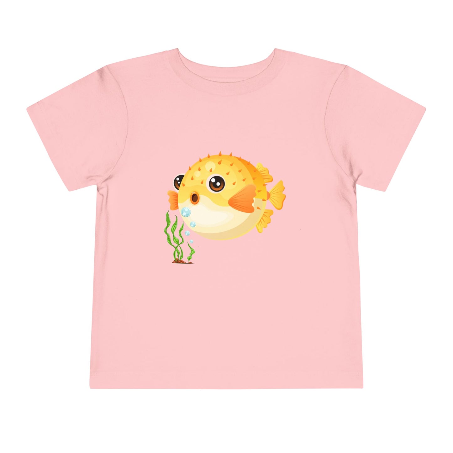 Cute Pufferfish Toddler Tee, Fun Kids T-Shirt, Beach Day Outfit, Summer Fun Apparel, Marine Life Tee