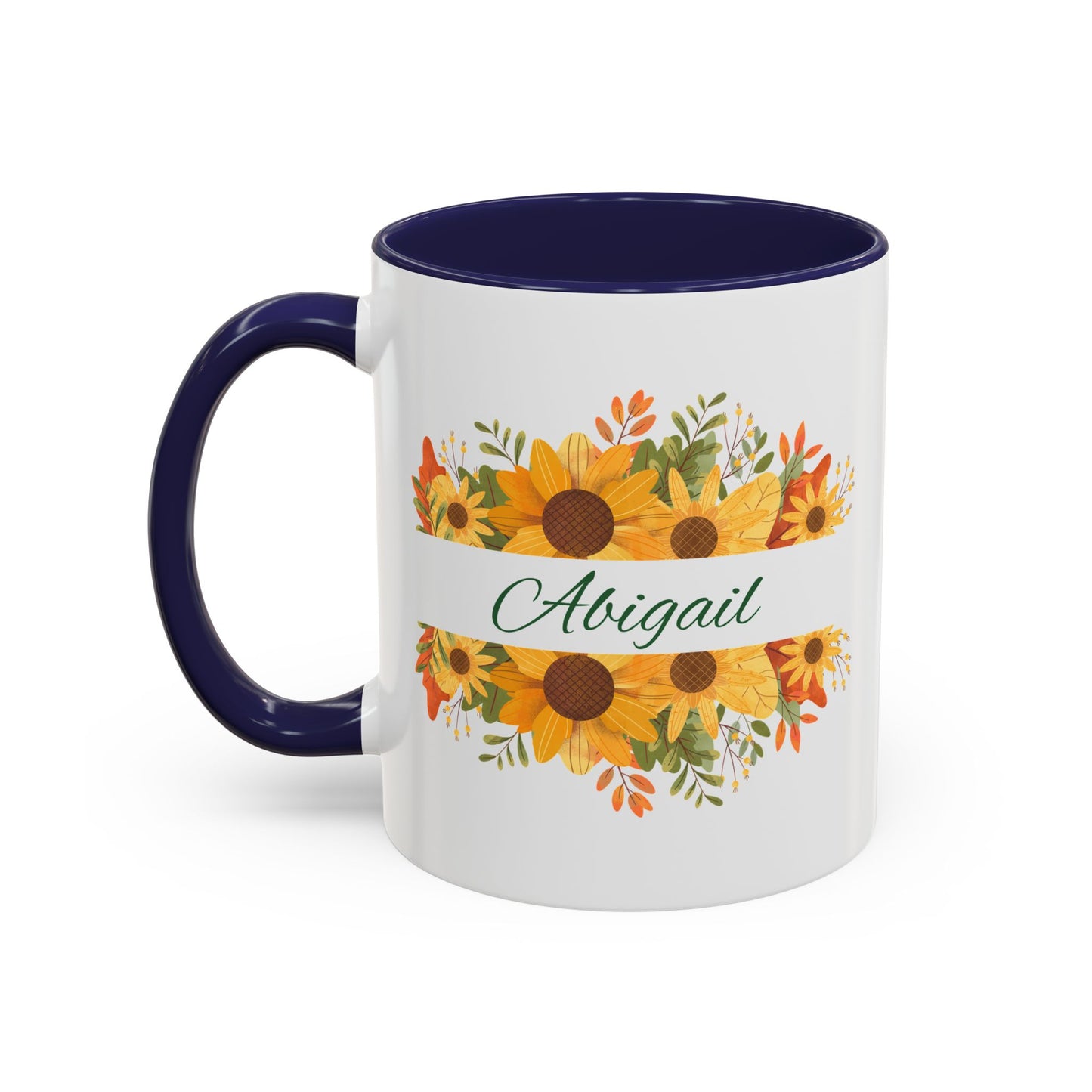 Custom Floral Name Coffee Mug - Personalized 11oz & 15oz Perfect Gift for Floral Lovers