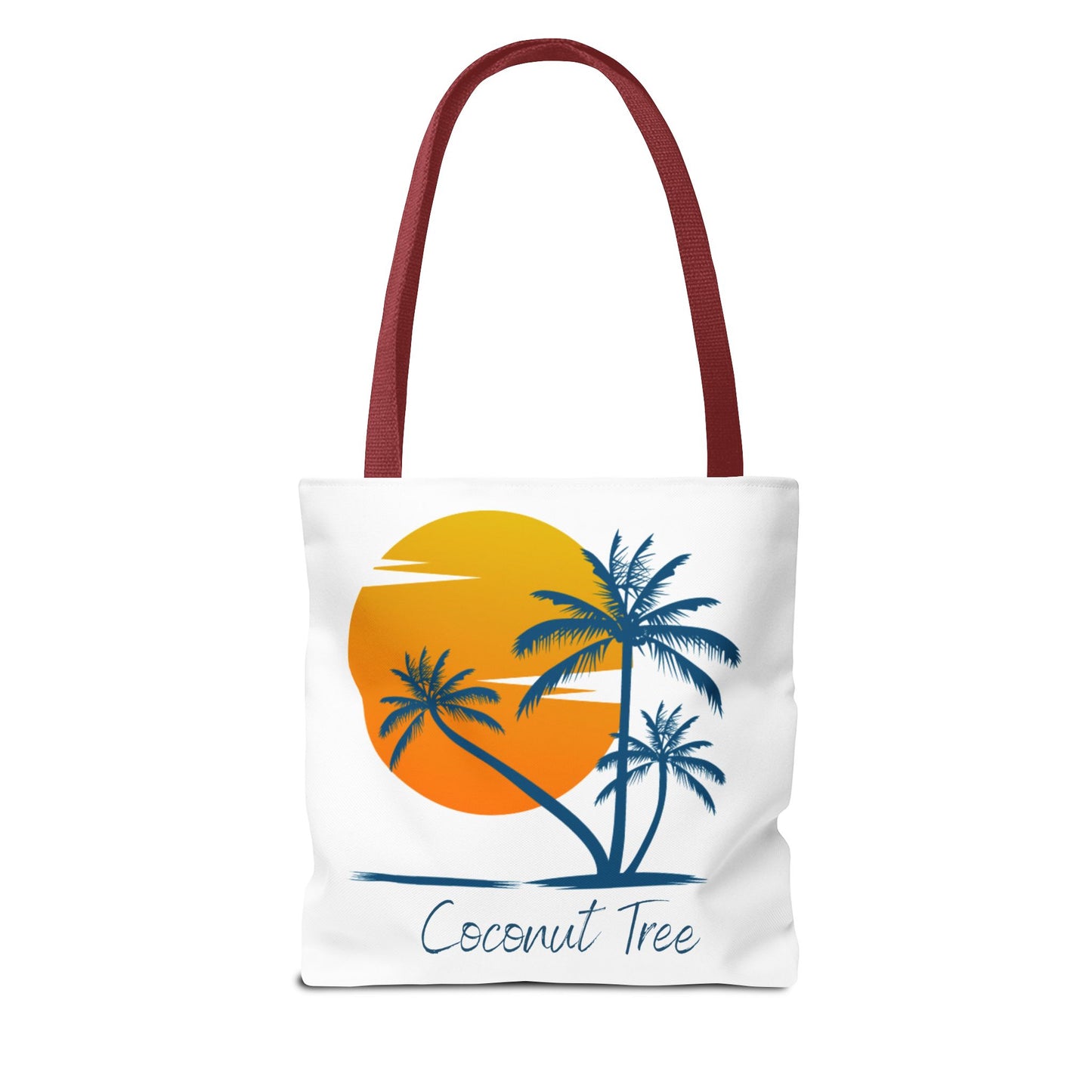 Coconut Tree Tote Bag — Tropical Sunset Beach Canvas Tote