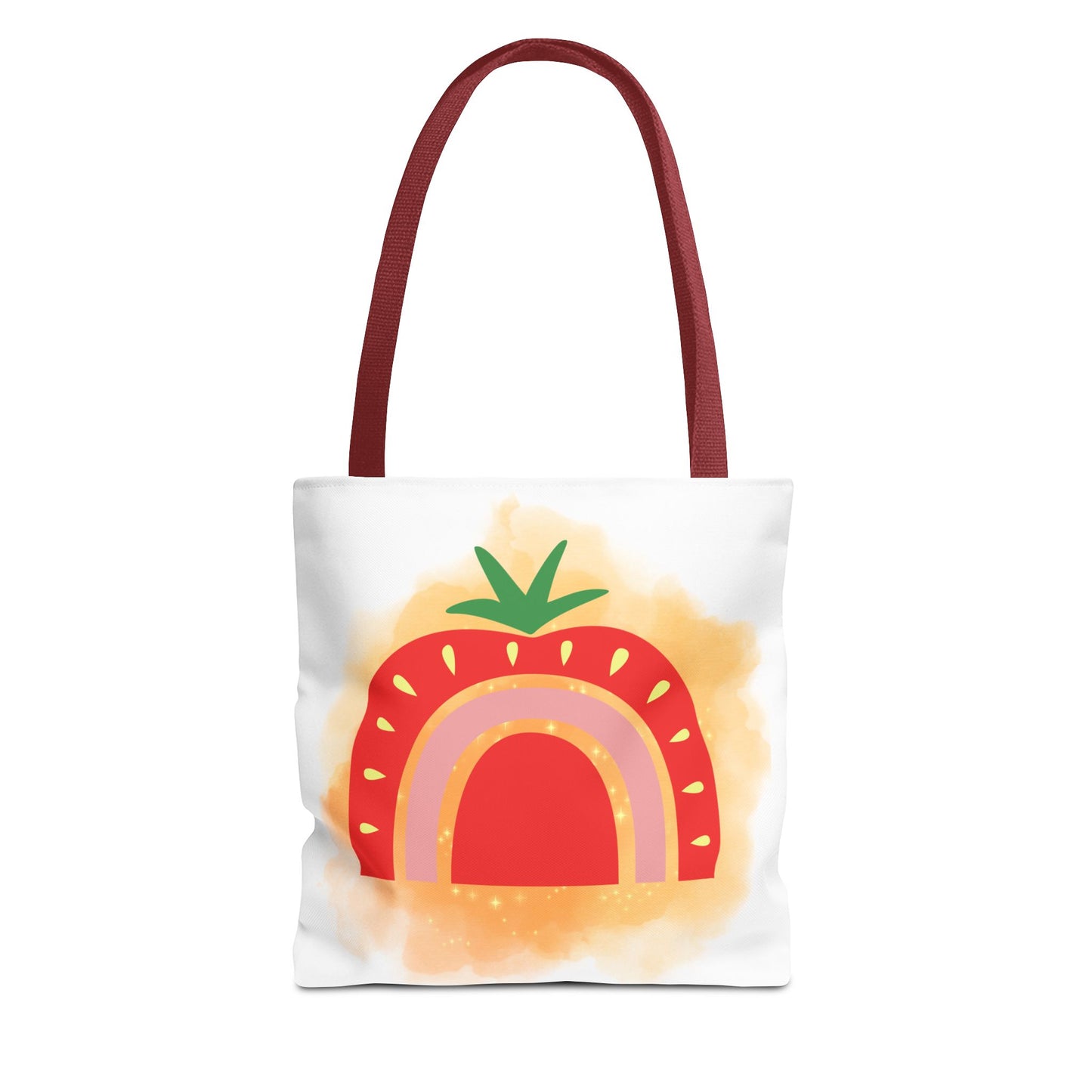Strawberry Rainbow Tote Bag – Cute Fruit Watercolor AOP Tote