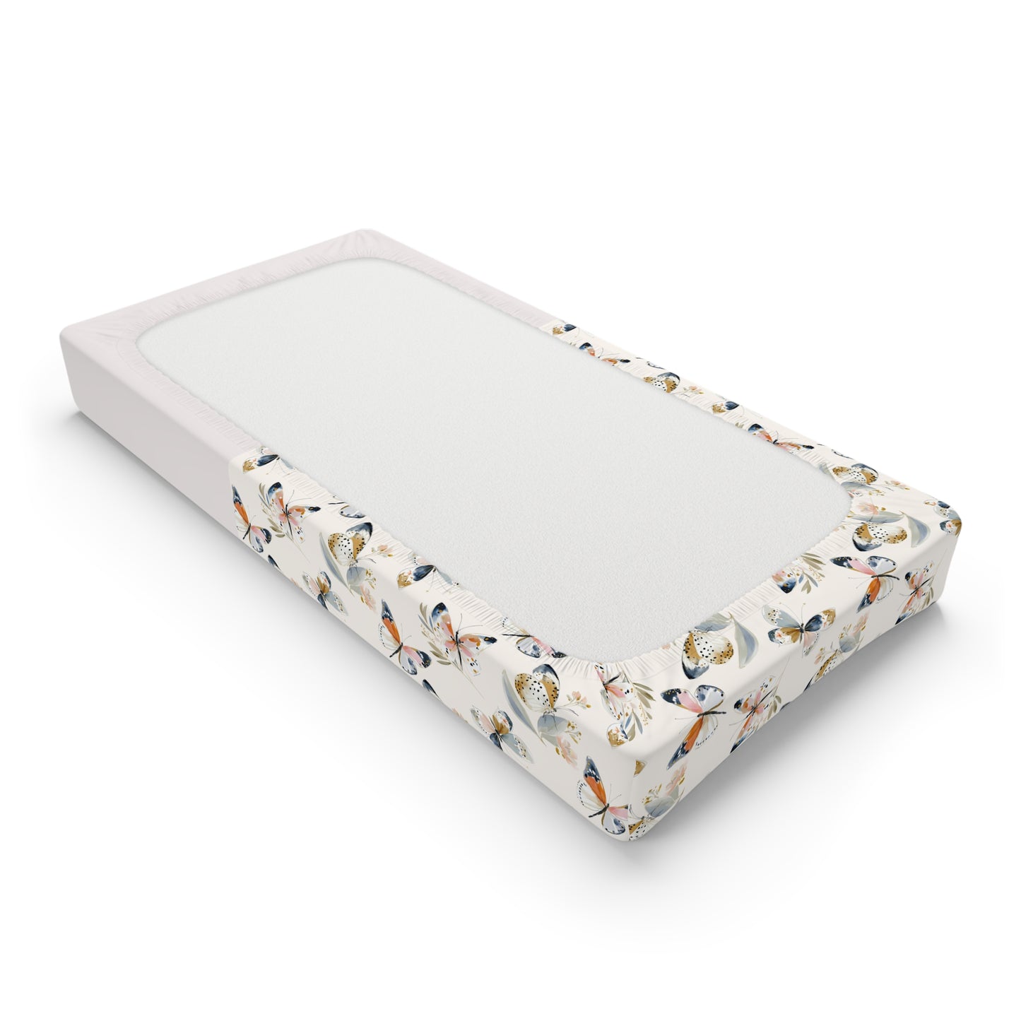 Butterfly Floral Baby Changing Pad Cover — Personalized Name Option