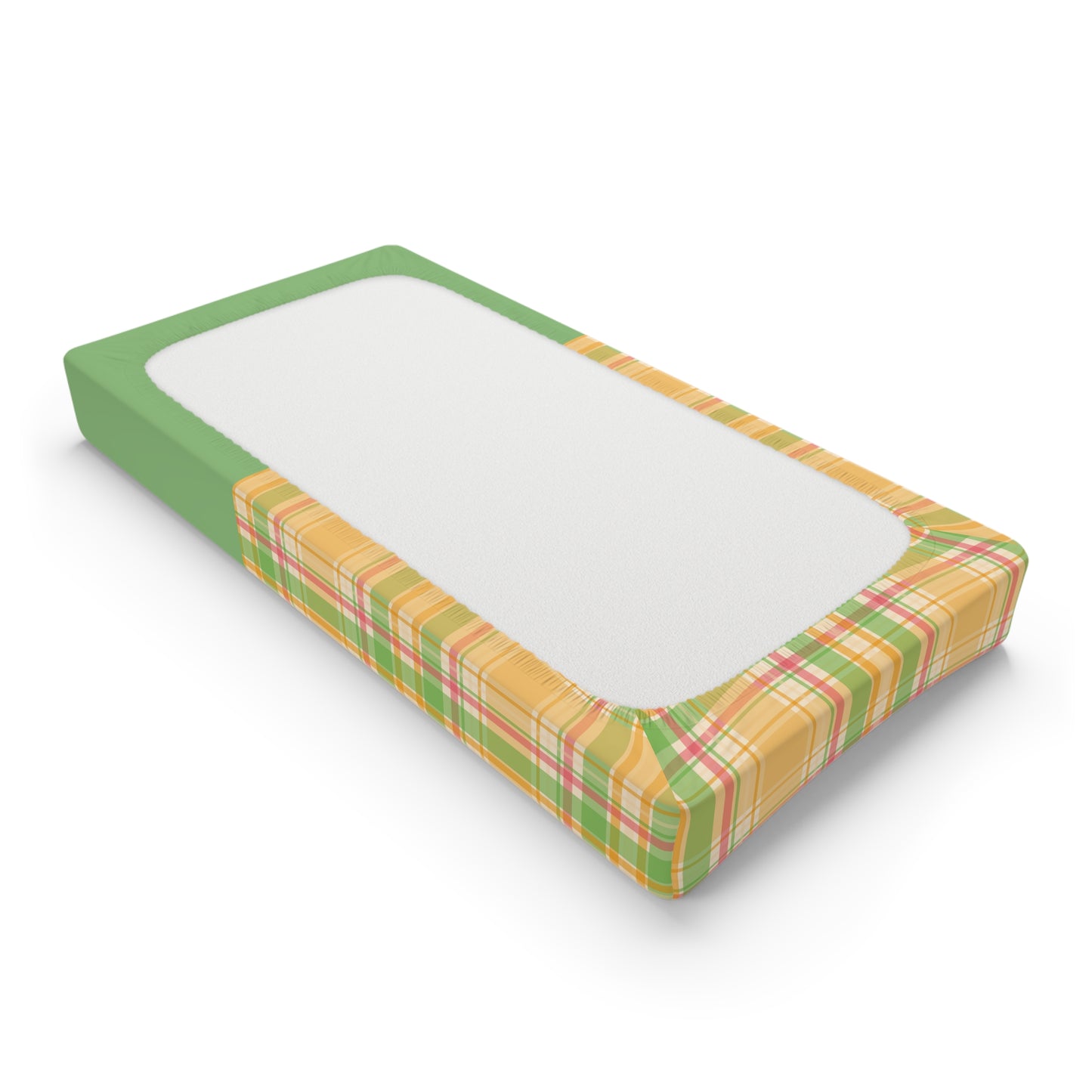 Seahorse Plaid Baby Changing Pad Cover — Personalized Nursery Decor