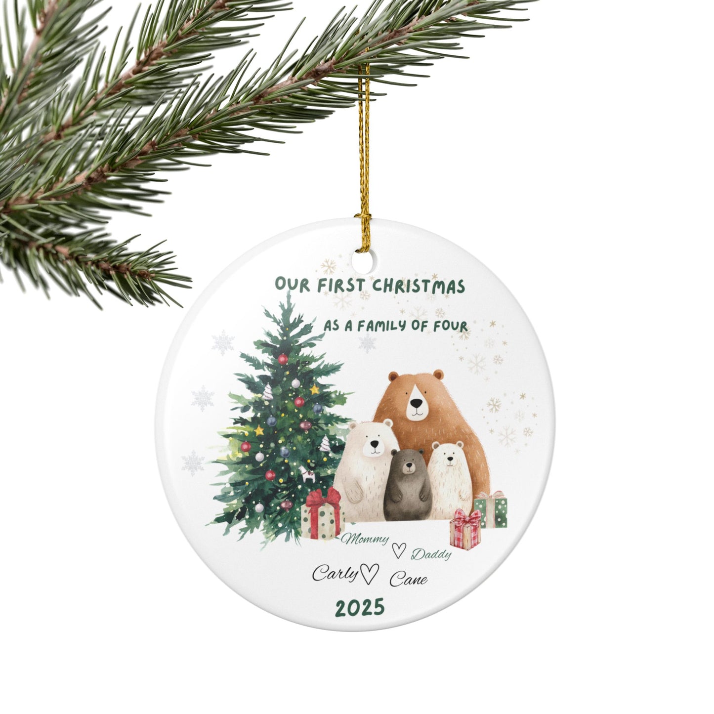 Personalized Family Christmas Ornament, Custom Holiday Decor, NEW Family Tradition, Keepsake Gift, Tree Decoration, 2025