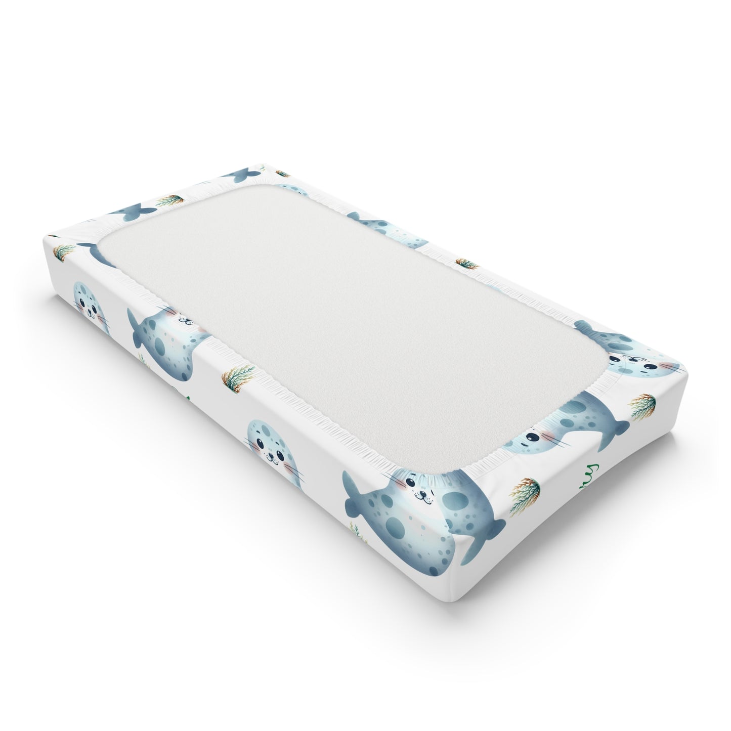 Seal Pattern Baby Changing Pad Cover — Personalized "Aubrey" Nursery Waterproof Cover