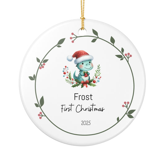 Personalized Christmas Ornament, Holiday Decor, Keepsake Gift, First Christmas Decoration, Eco-Friendly Ceramics