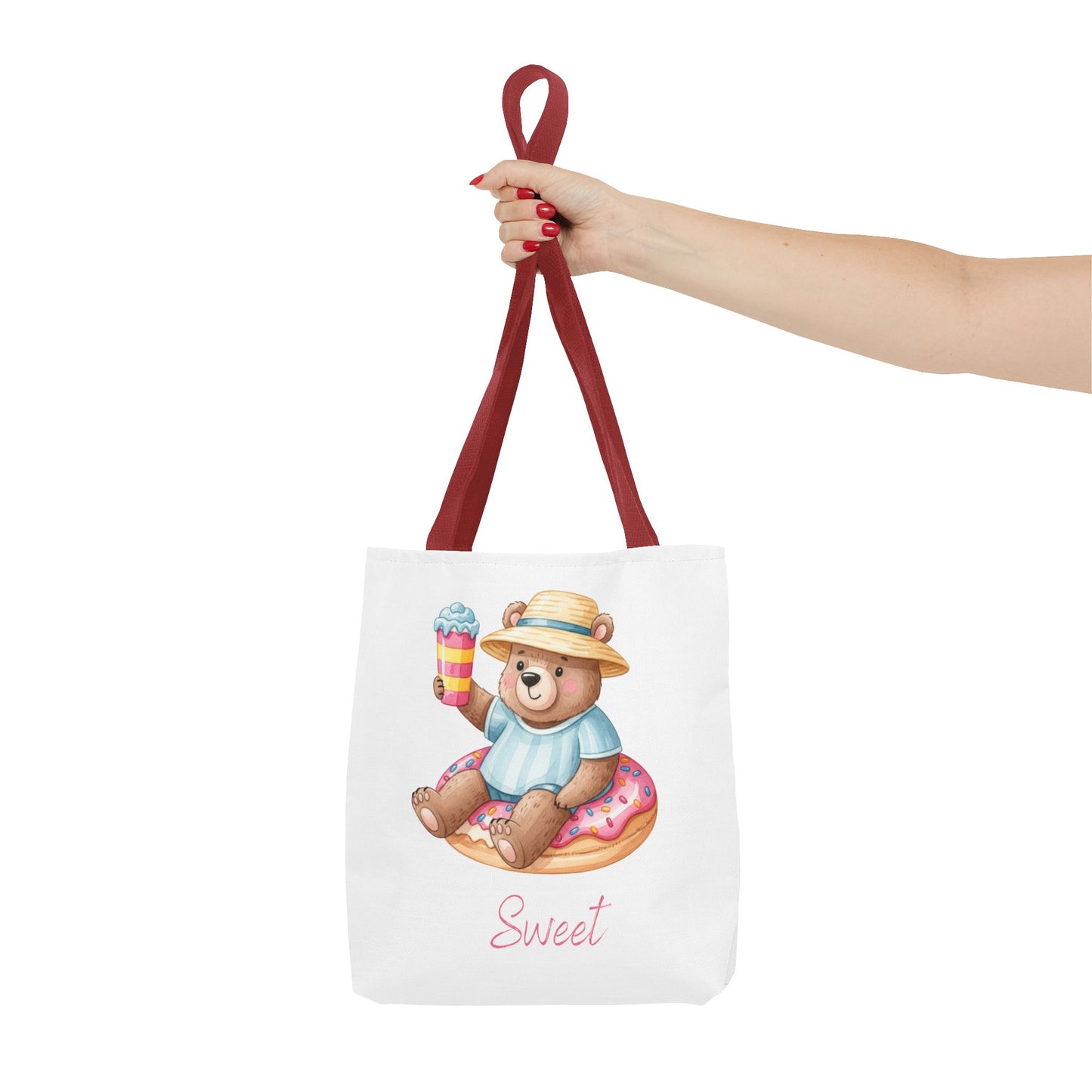 Sweet Bear Beach Tote - Cute Summer Teddy on Donut Float