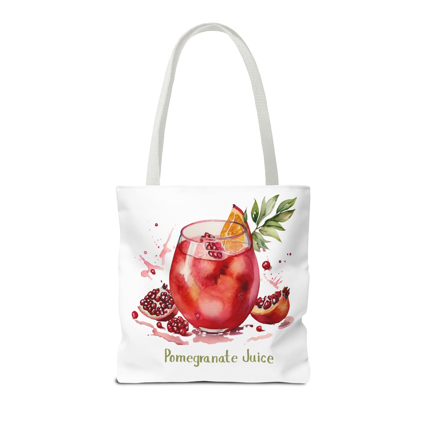 Pomegranate Juice Tote Bag — Watercolor Fruit Canvas Tote