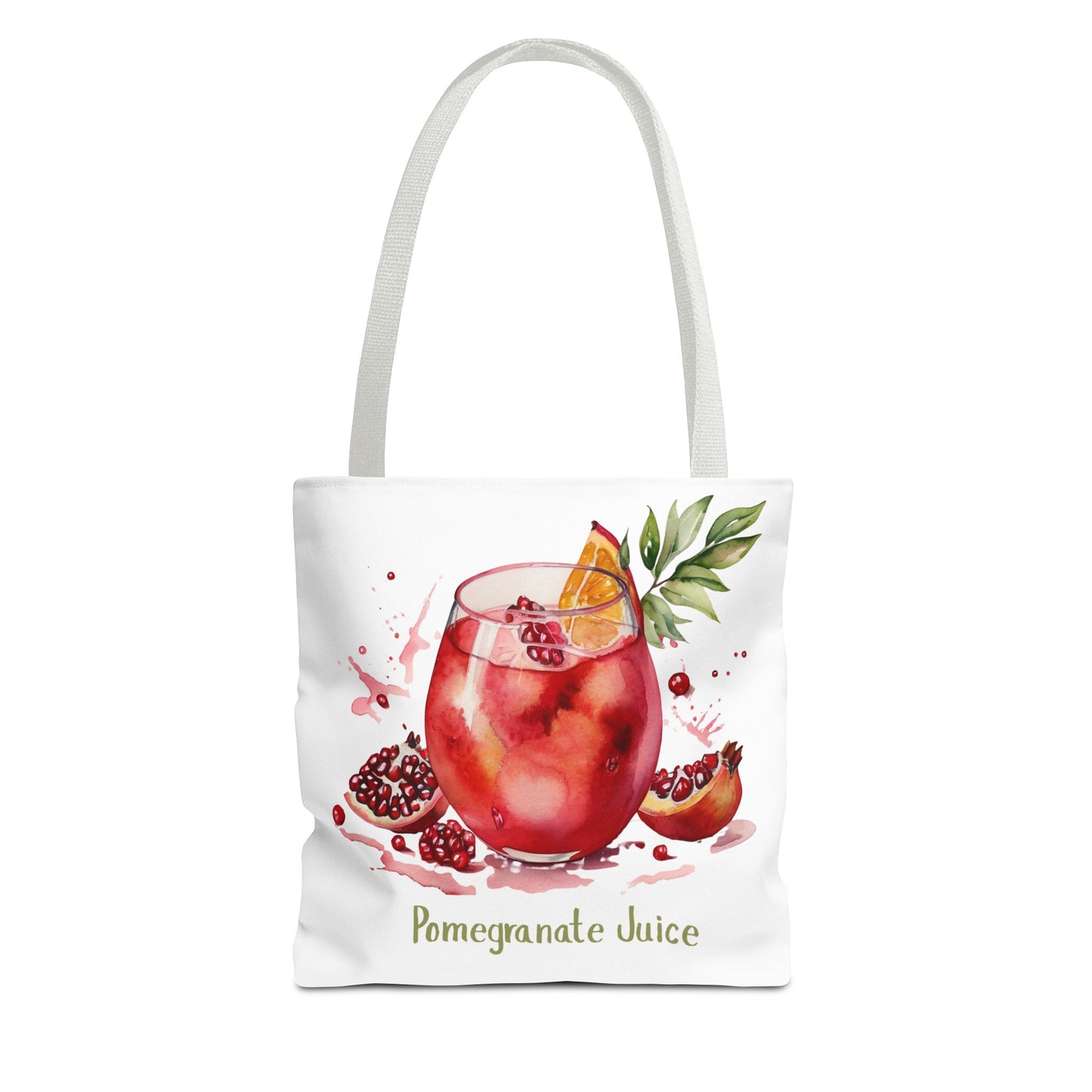 Pomegranate Juice Tote Bag — Watercolor Fruit Canvas Tote