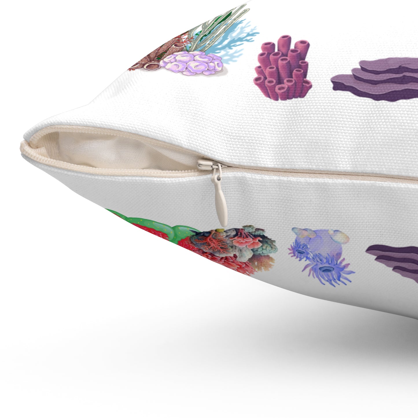 Seahores playful under the sea Spun Polyester Square Pillow
