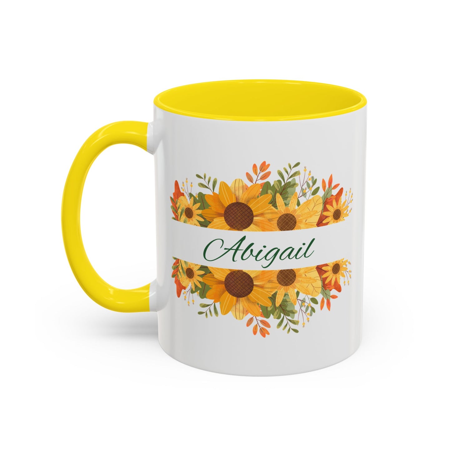 Custom Floral Name Coffee Mug - Personalized 11oz & 15oz Perfect Gift for Floral Lovers