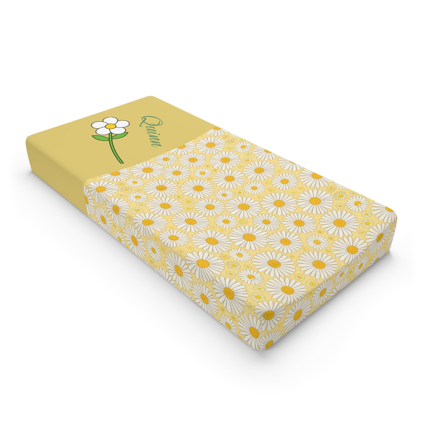 Daisy Darling Baby Changing Pad Cover – Yellow Floral Nursery Decor