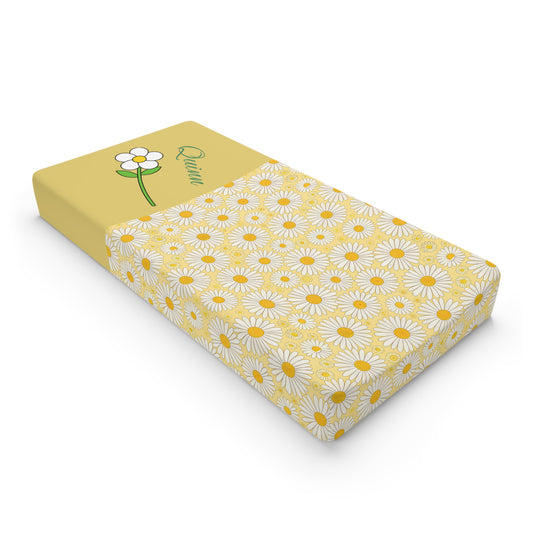 Daisy Darling Baby Changing Pad Cover – Yellow Floral Nursery Decor