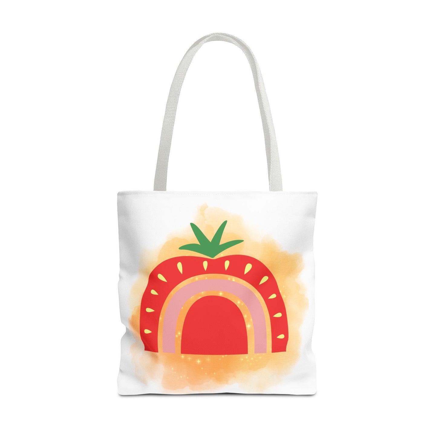 Strawberry Rainbow Tote Bag – Cute Fruit Watercolor AOP Tote