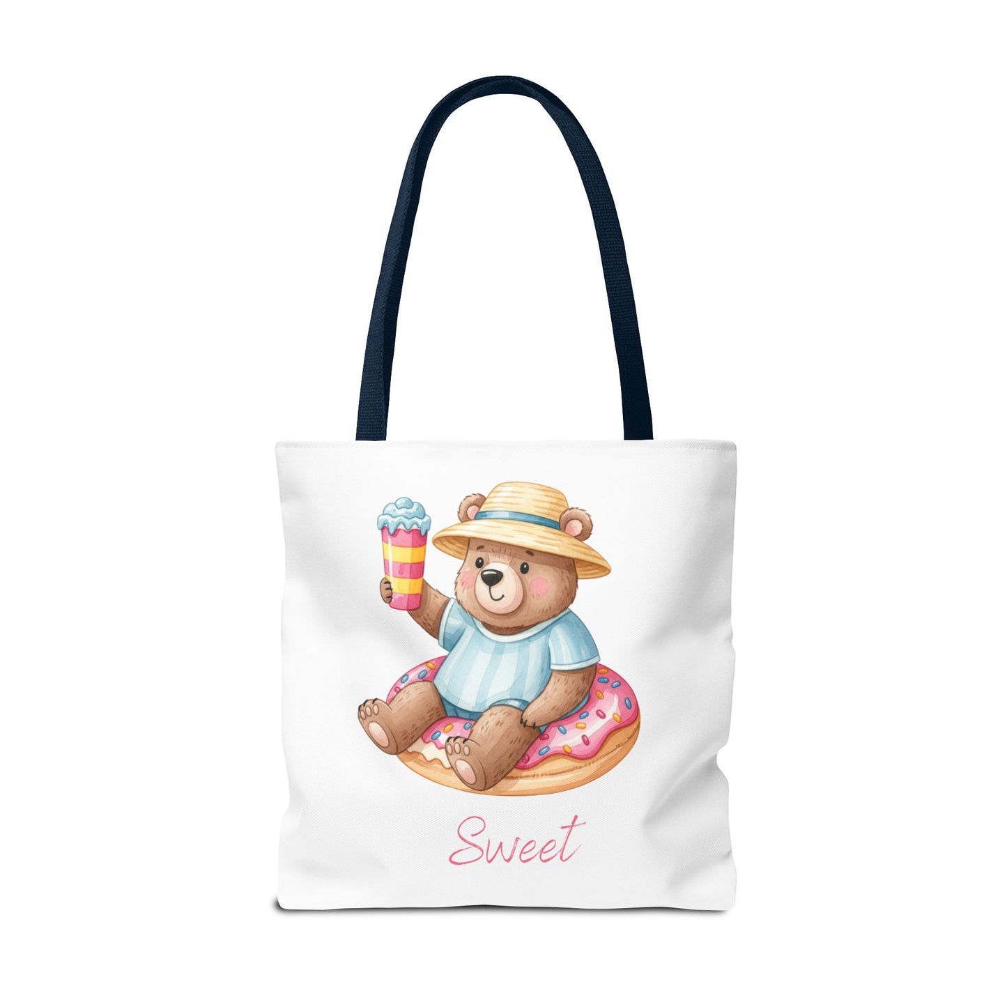Sweet Bear Beach Tote - Cute Summer Teddy on Donut Float