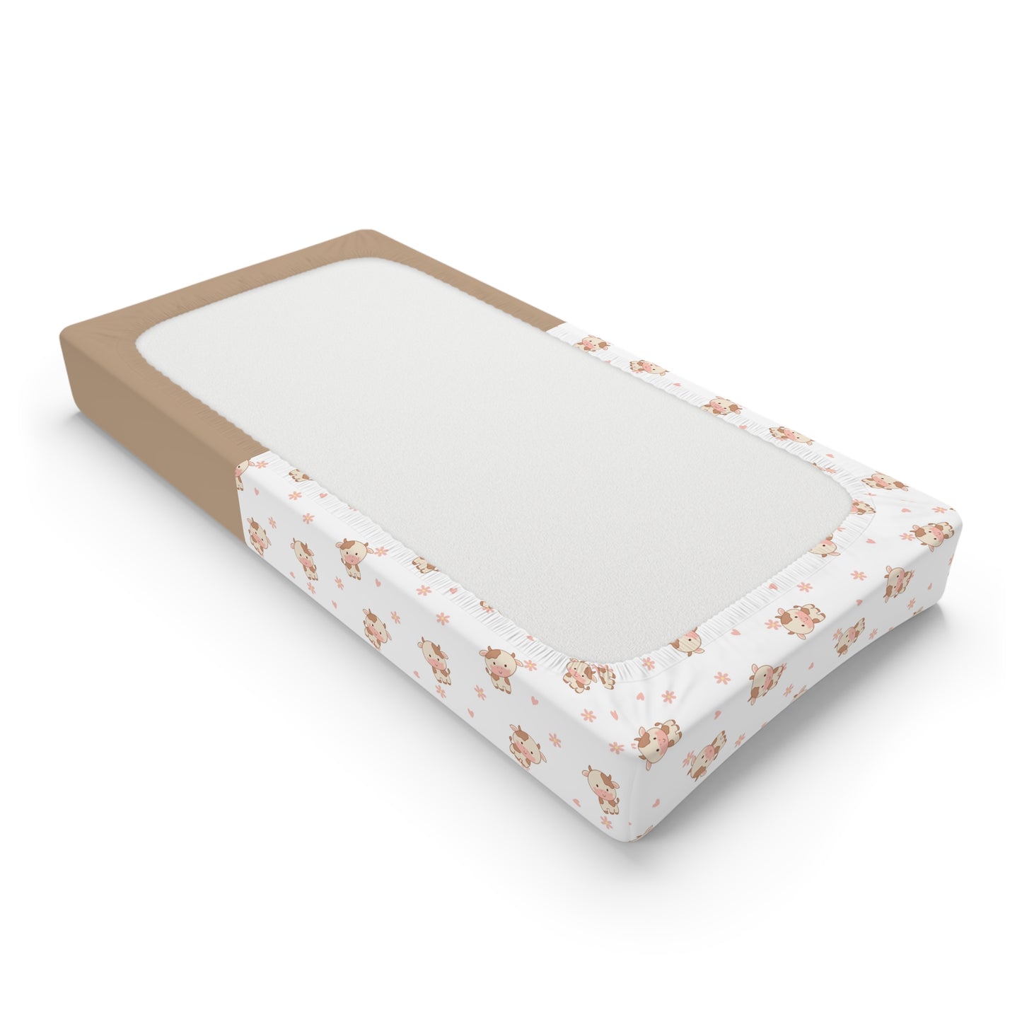 Cow Baby Changing Pad Cover — Personalized Floral Nursery Changing Pad Protector