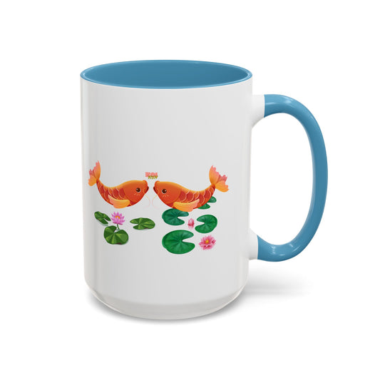 Golden koi fish with lotus flowers Coffee Mug