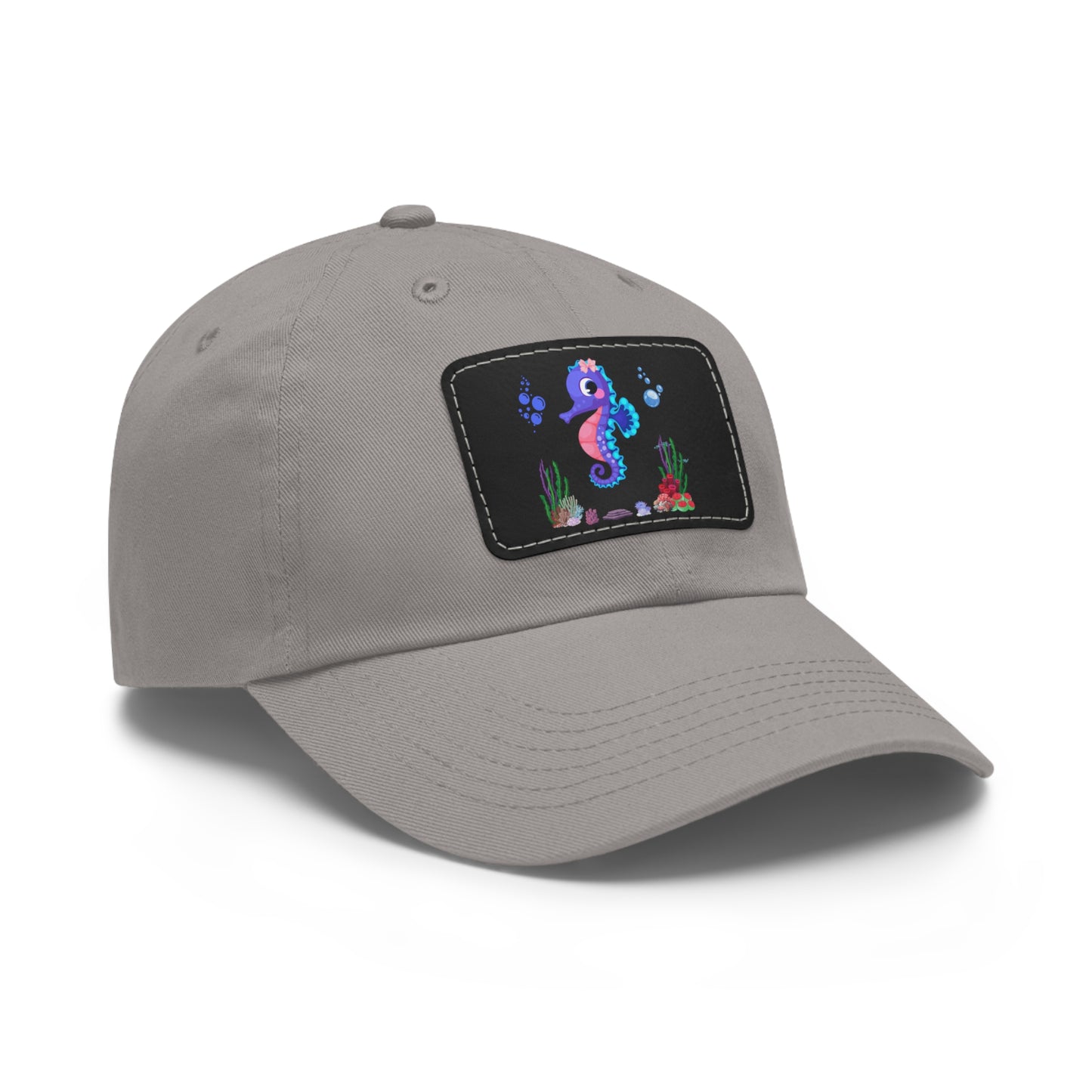 Seahores playful under the sea Dad Hat with Leather Patch (Rectangle)