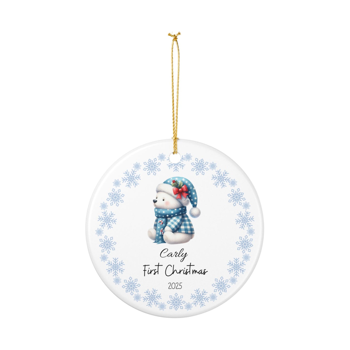 Personalized Christmas Ornament - First Christmas Decoration, Holiday Gift, Keepsake, Winter Decor, Newborn Gift