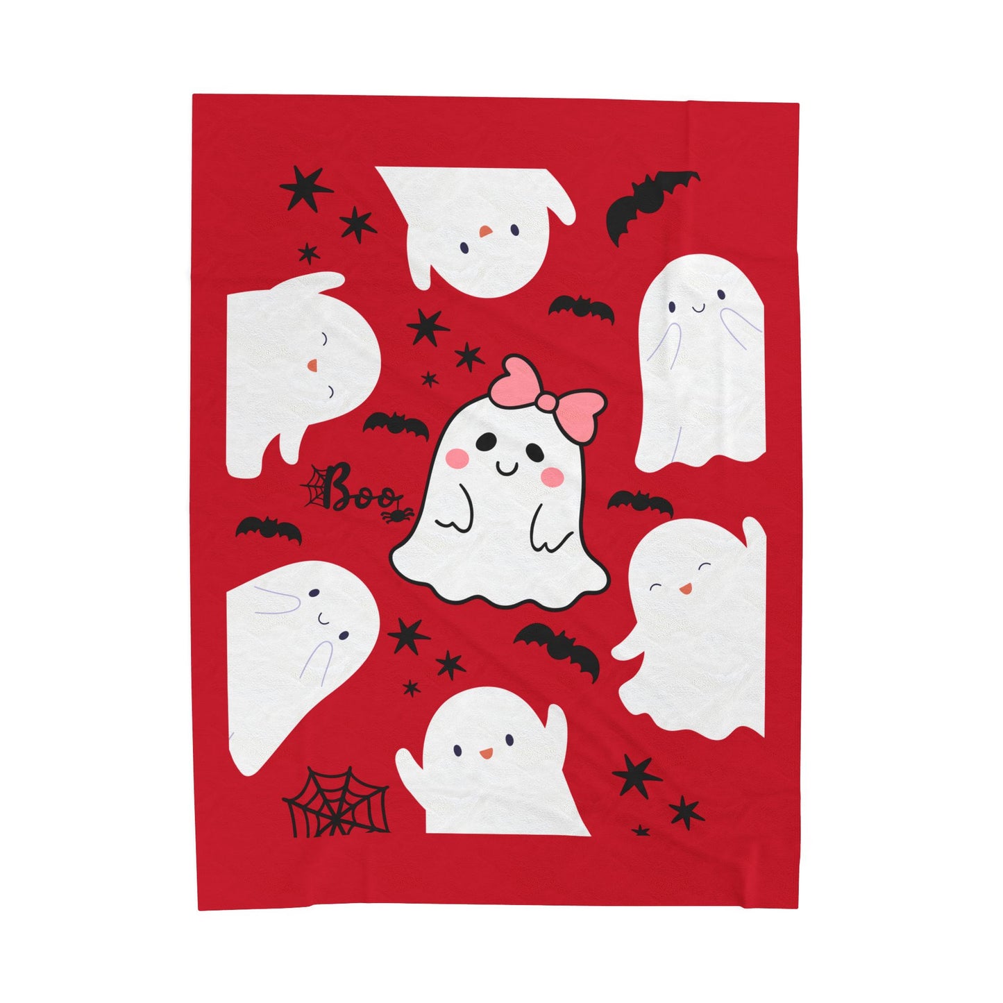 Cozy Ghost Print Blanket: Perfect for Halloween, Snuggle Time, Kids' Room Decor, Gift for Ghost Lovers, Plush Throw