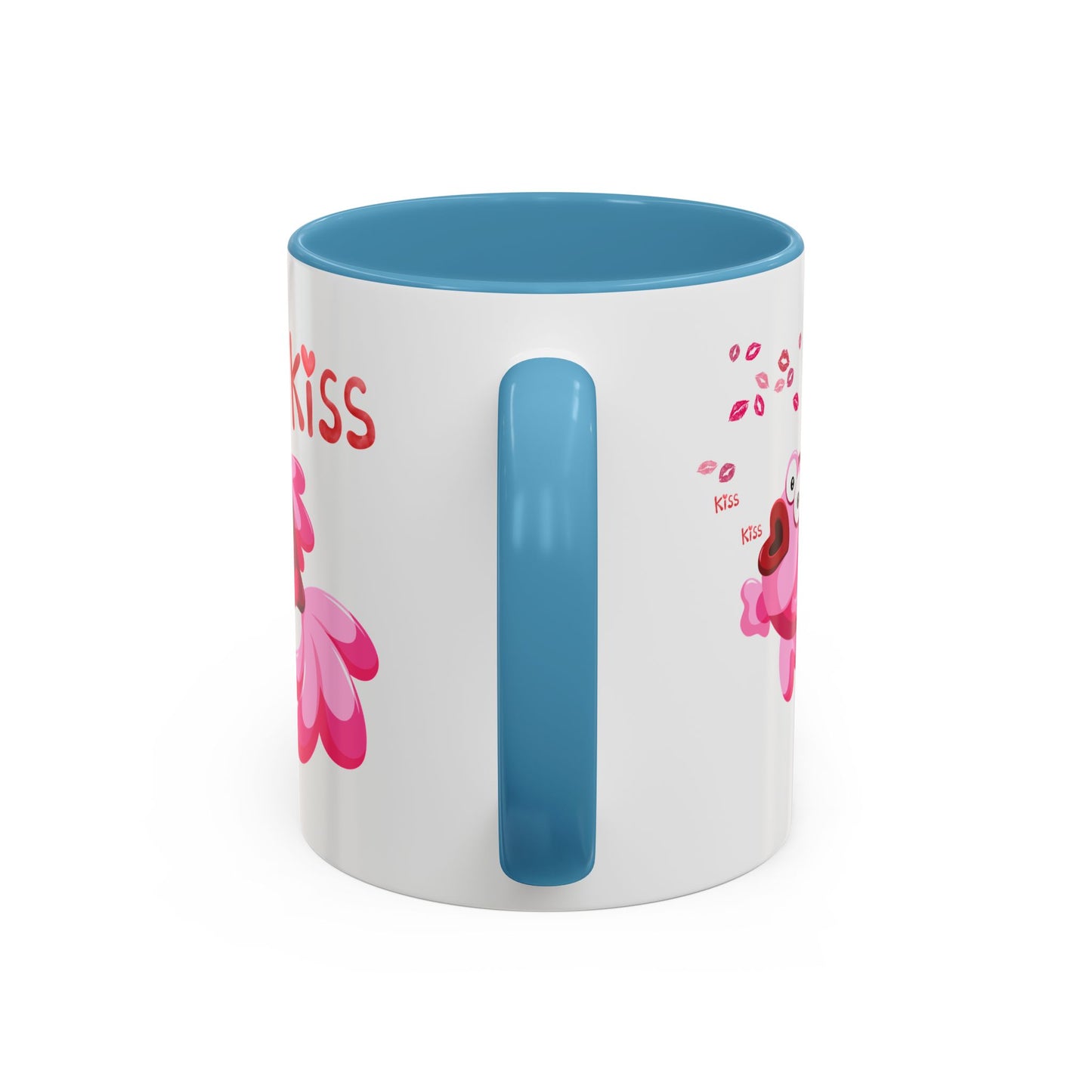 Pink fish with open mouth and kiss Coffee Mug
