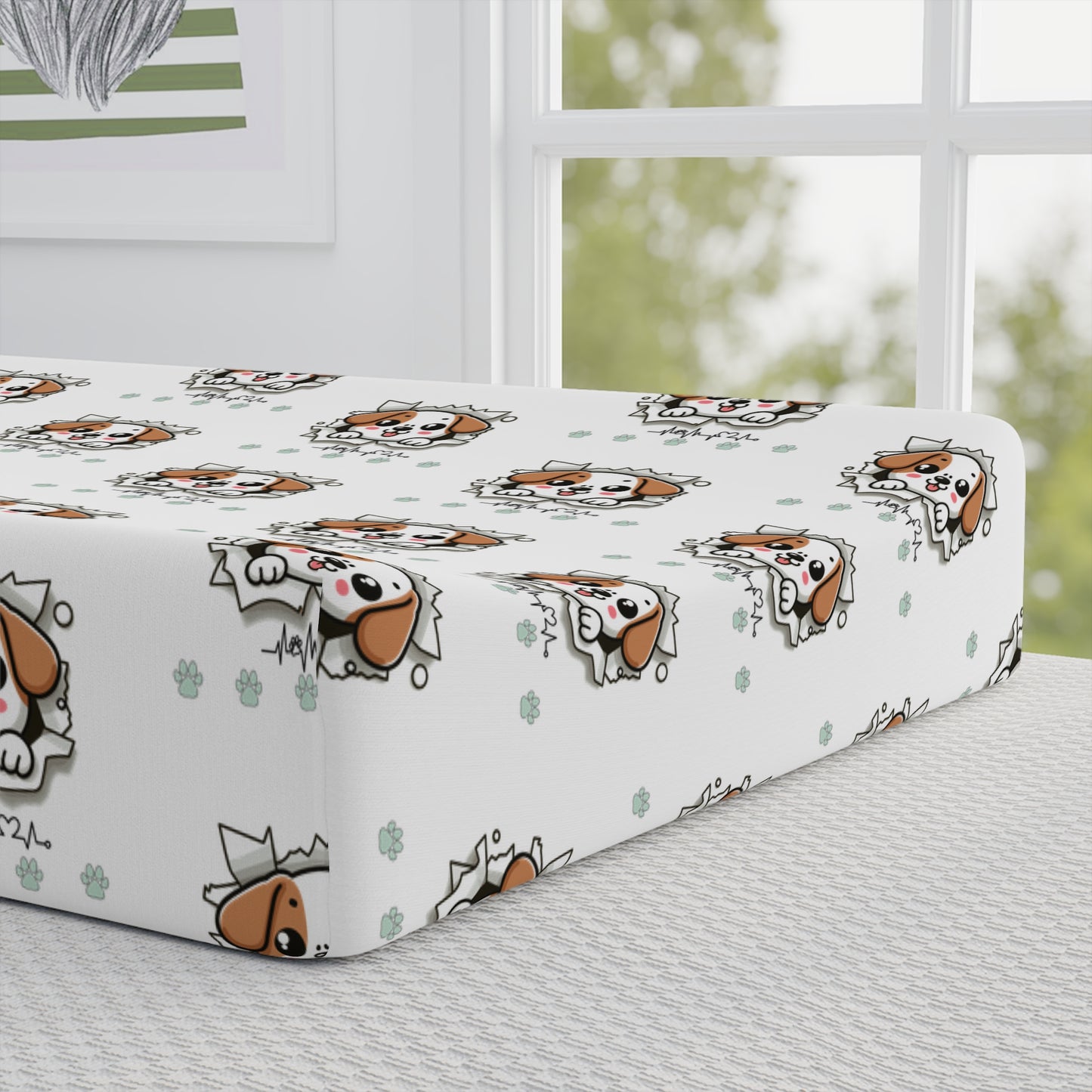 Personalized Baby Changing Pad Cover – Cute Fox Pattern with Name (Oliver)