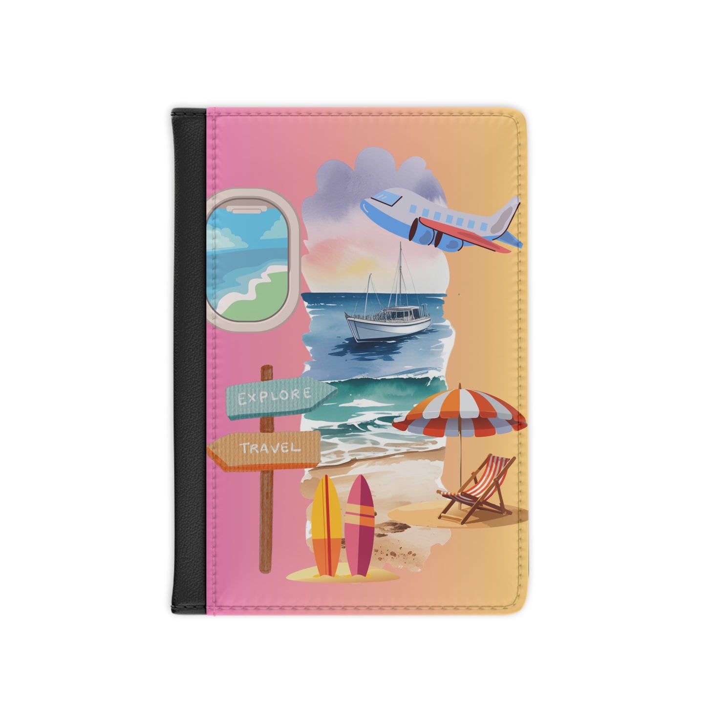 Beach Travel Passport Cover — 'Explore Travel' Tropical Vacation Passport Holder