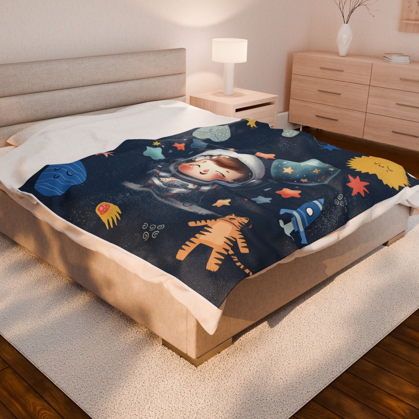 Cosmic Adventure Velveteen Plush Blanket, Soft Kid-Friendly Blanket, Space-Themed Nursery Decor, Cozy Blanket for Kids, Fun Gift for [...]