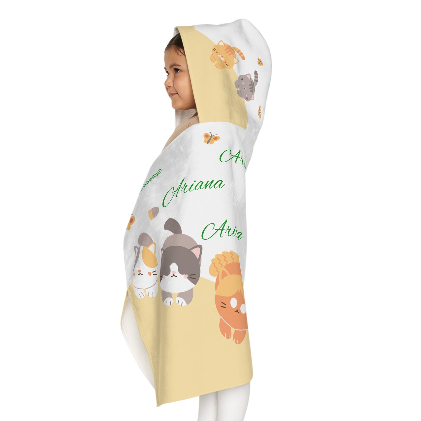 Personalized cats Youth Hooded Towel