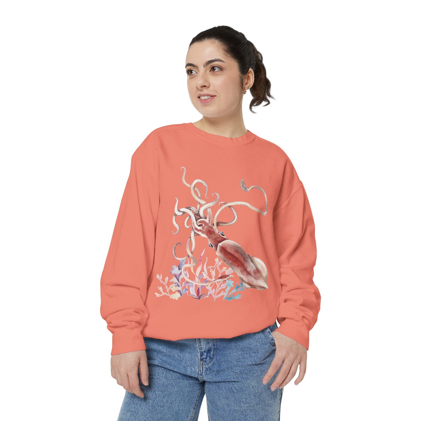 Squid dance of tentacles and translucence Unisex Garment-Dyed Sweatshirt