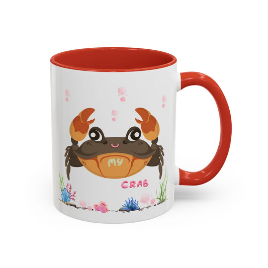 Crab with subtle bubbles and underwater flora Coffee Mug