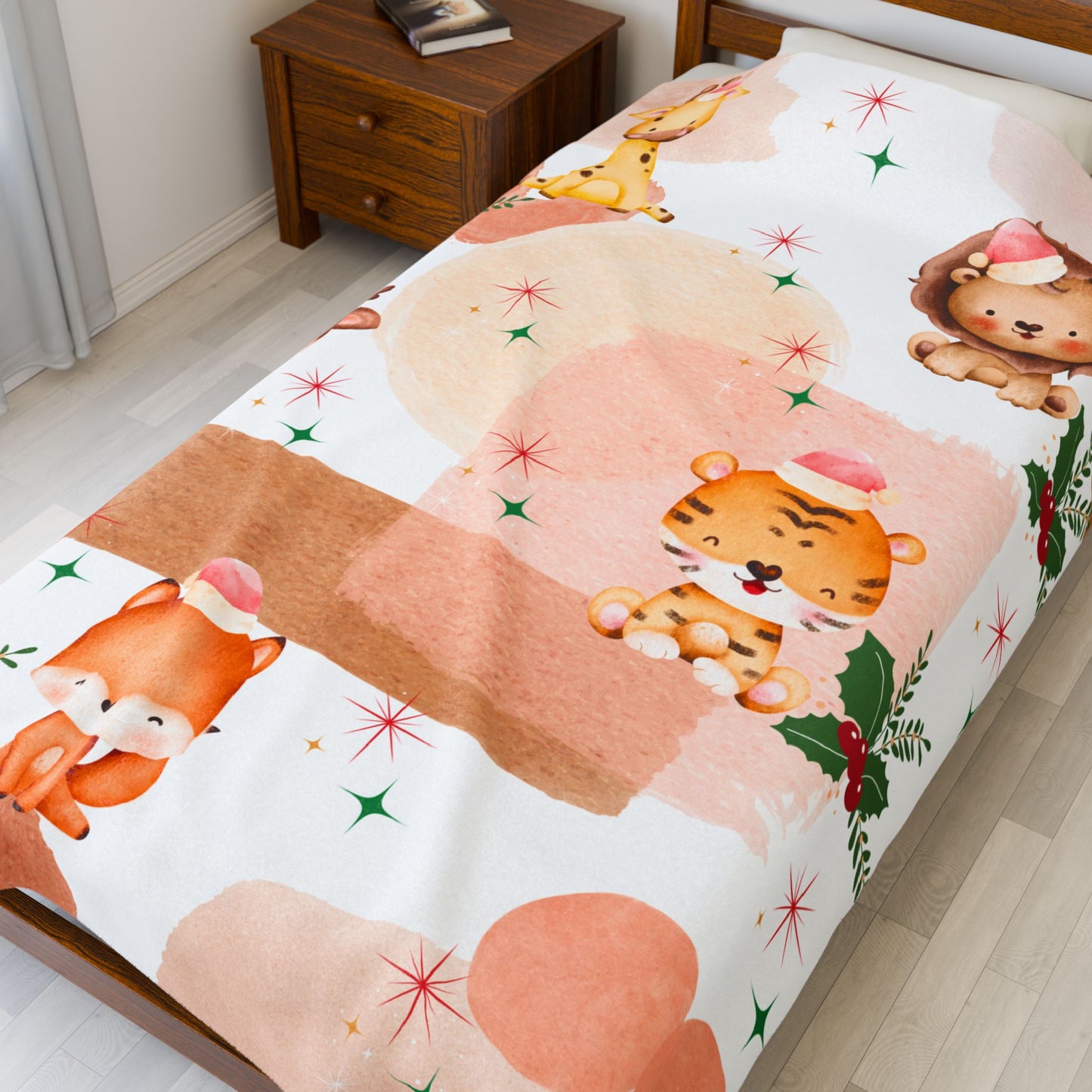 Cozy Animal Plush Blanket | Kids Gift, Nursery Decor, Holiday Snuggle Blanket, Warm Fleece Throw, Cute Home Accessory