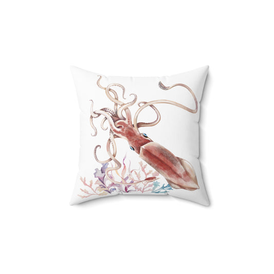 Squid dance of tentacles and translucence Spun Polyester Square Pillow